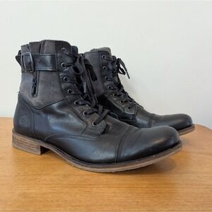 Steve Madden Saxonn Lewther‎ Combat Boots Hand Crafted
